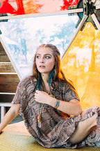 Teal He Comes Feather Earrings