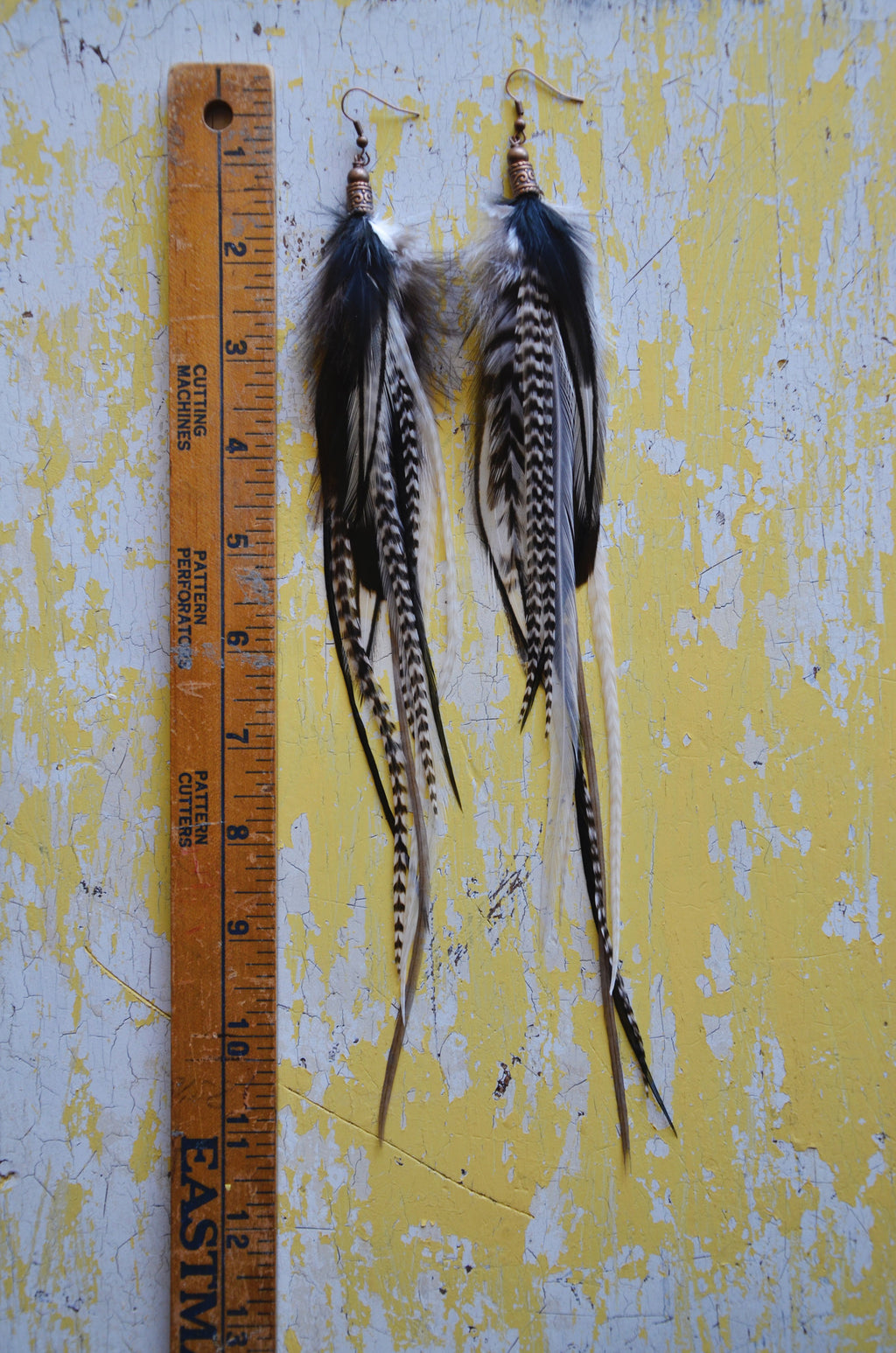 Black Haze Feather Earrings
