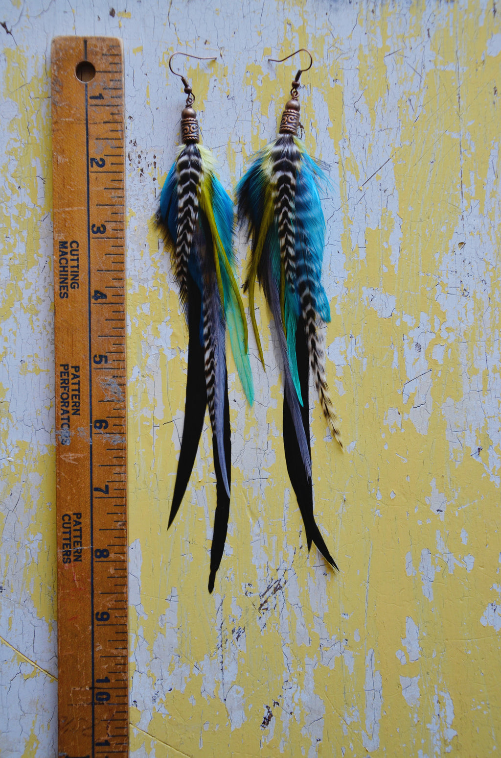 Blue Moon Feather Earrings