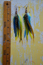 Blue Moon Feather Earrings