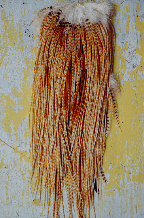 Coconut Grizzly hair feathers