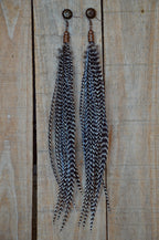 Grizzly Man Feather Earrings