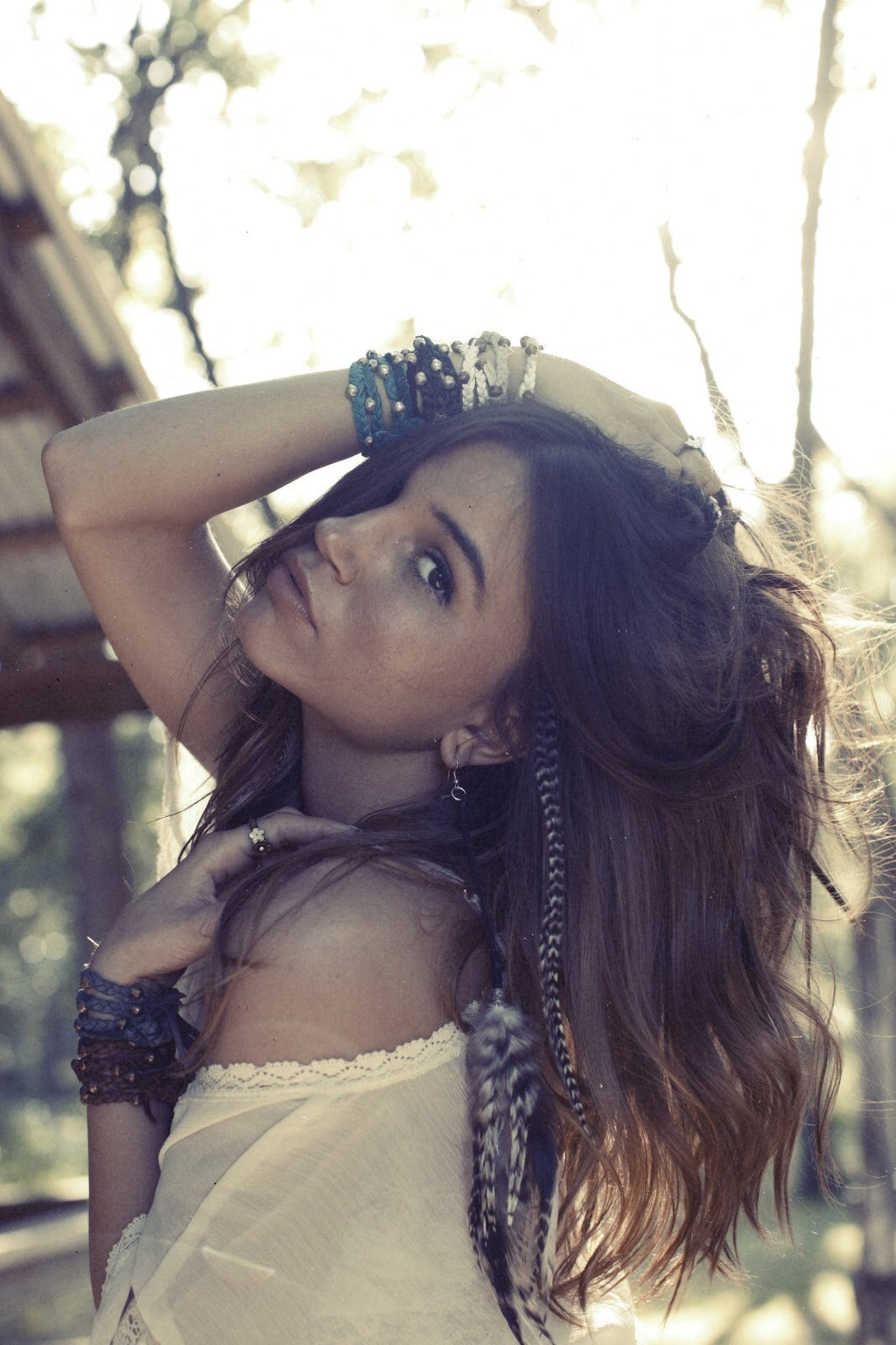 Ying Yang Single Feather Earrings