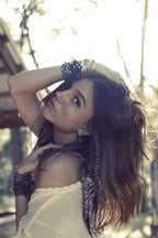 Ying Yang Single Feather Earrings