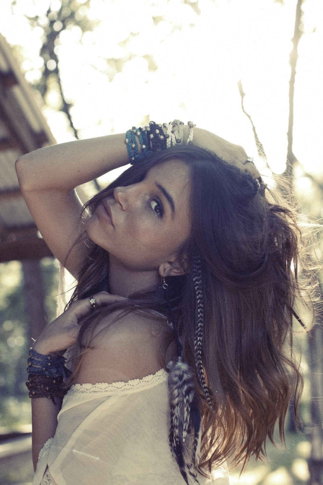 Ying Yang Single Feather Earrings