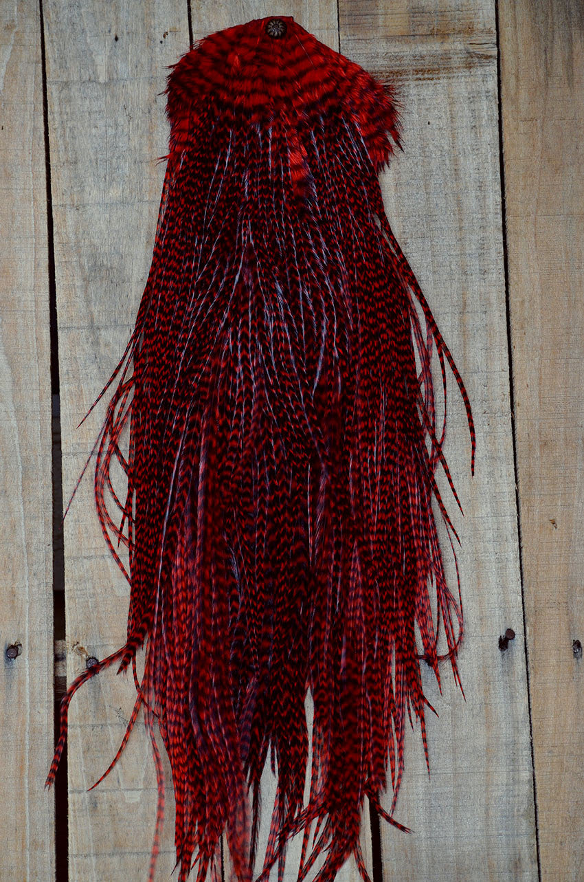 red grizzly feather saddle