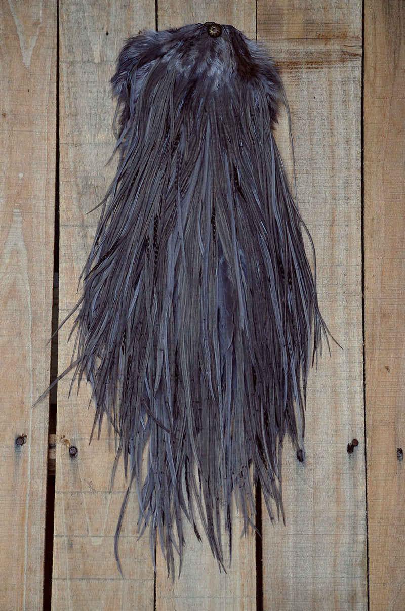 dark gray dun feather saddle