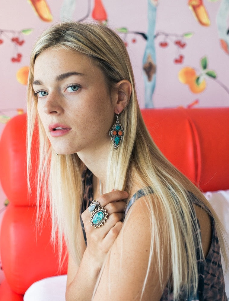 Circles of Paradise Turquoise Earrings