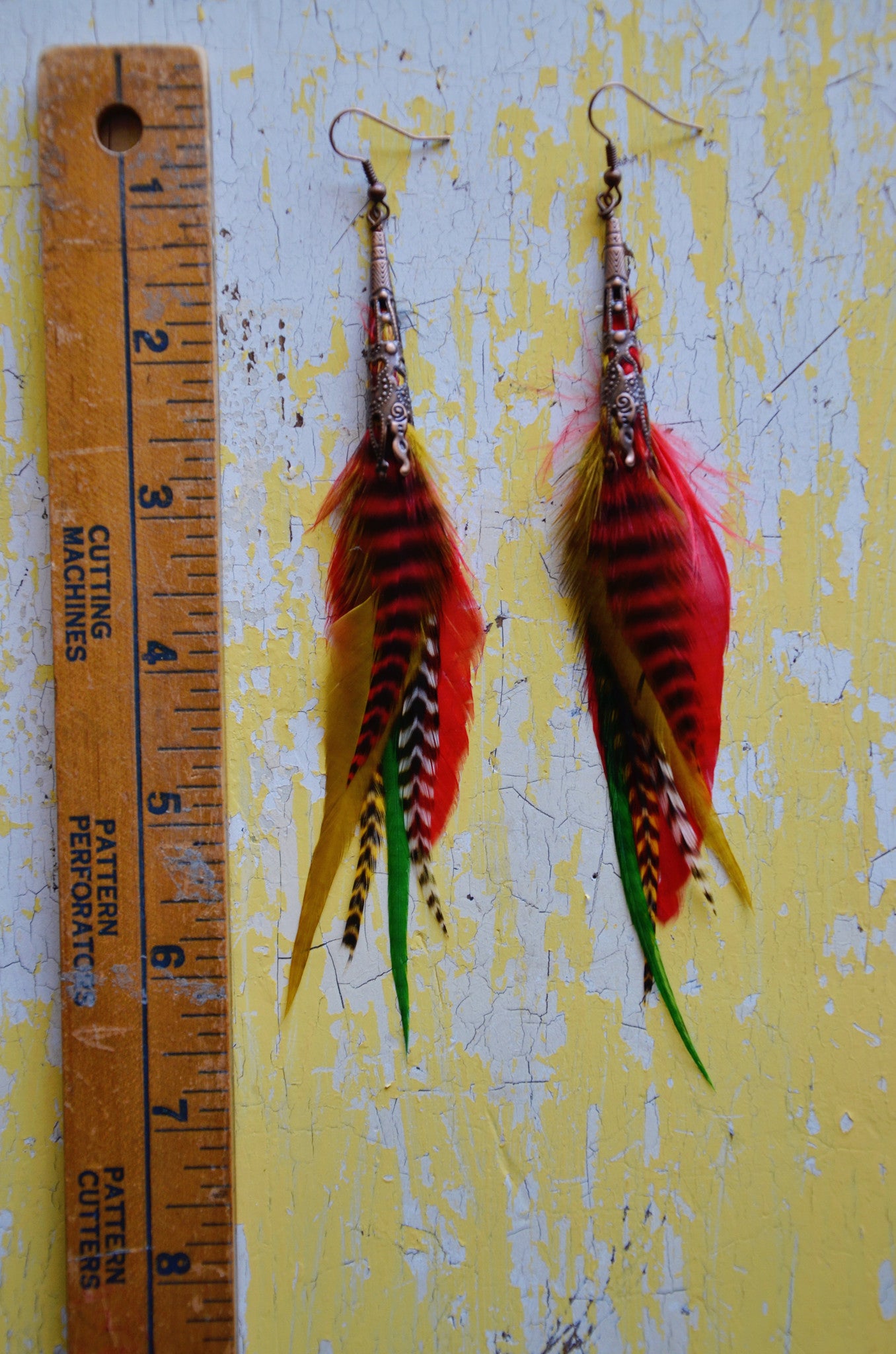 One Love, One Heart Feather Earrings
