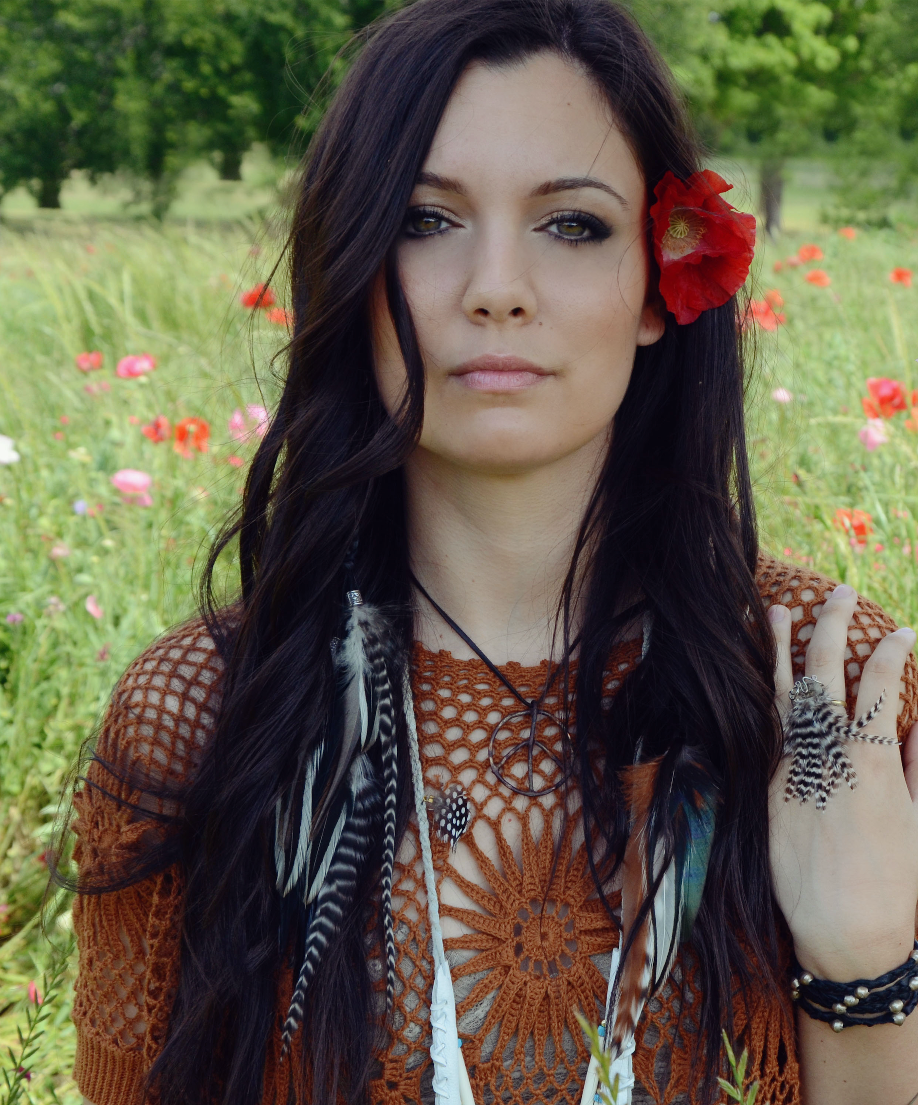 Ying Yang Single Feather Earrings