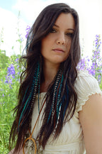 Teal He Comes Feather Earrings